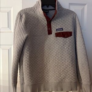 NWOT Patagonia Organic Cotton Gray Quilted Pullover